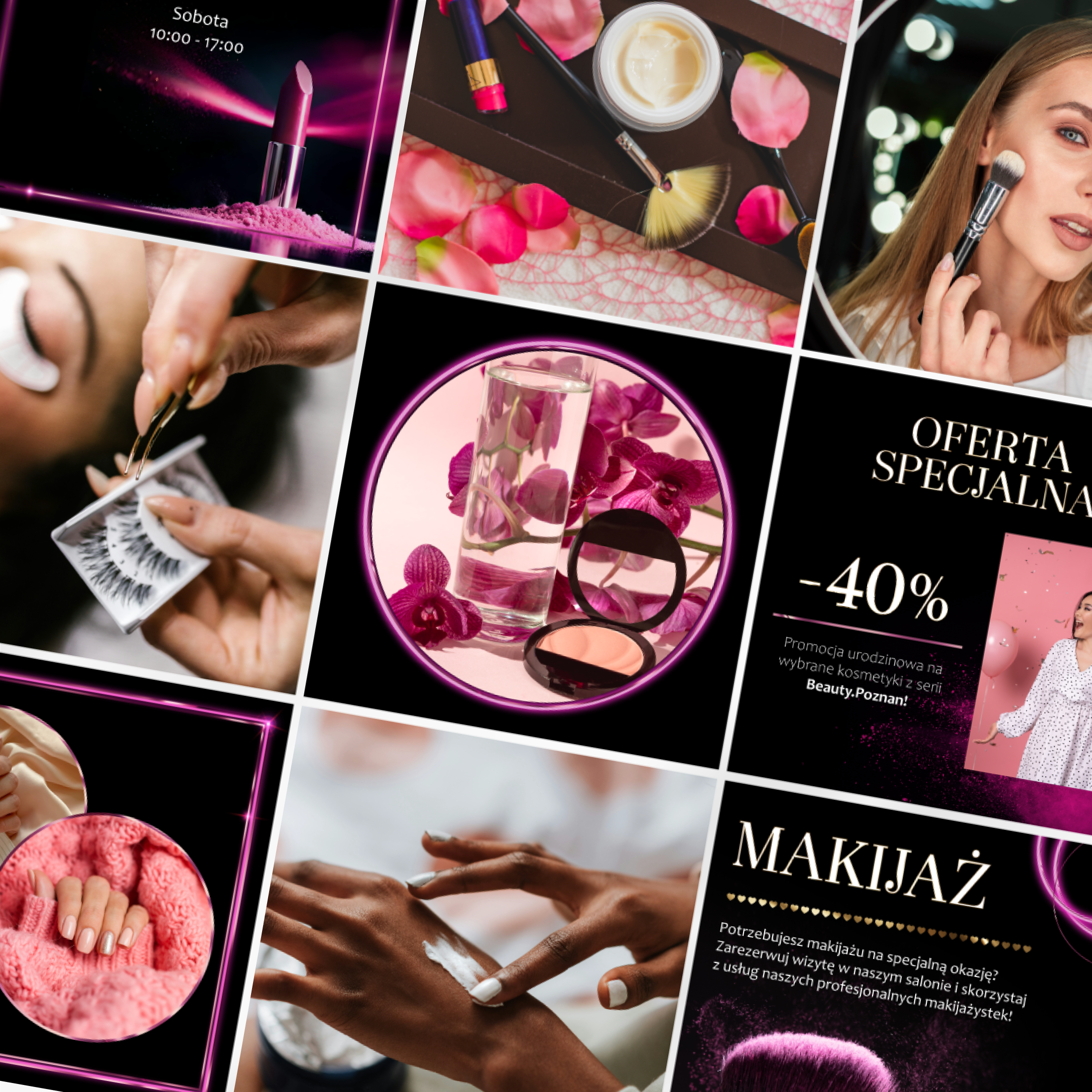 Paczka szablonów na social media - neonowy róż - obrazek 2